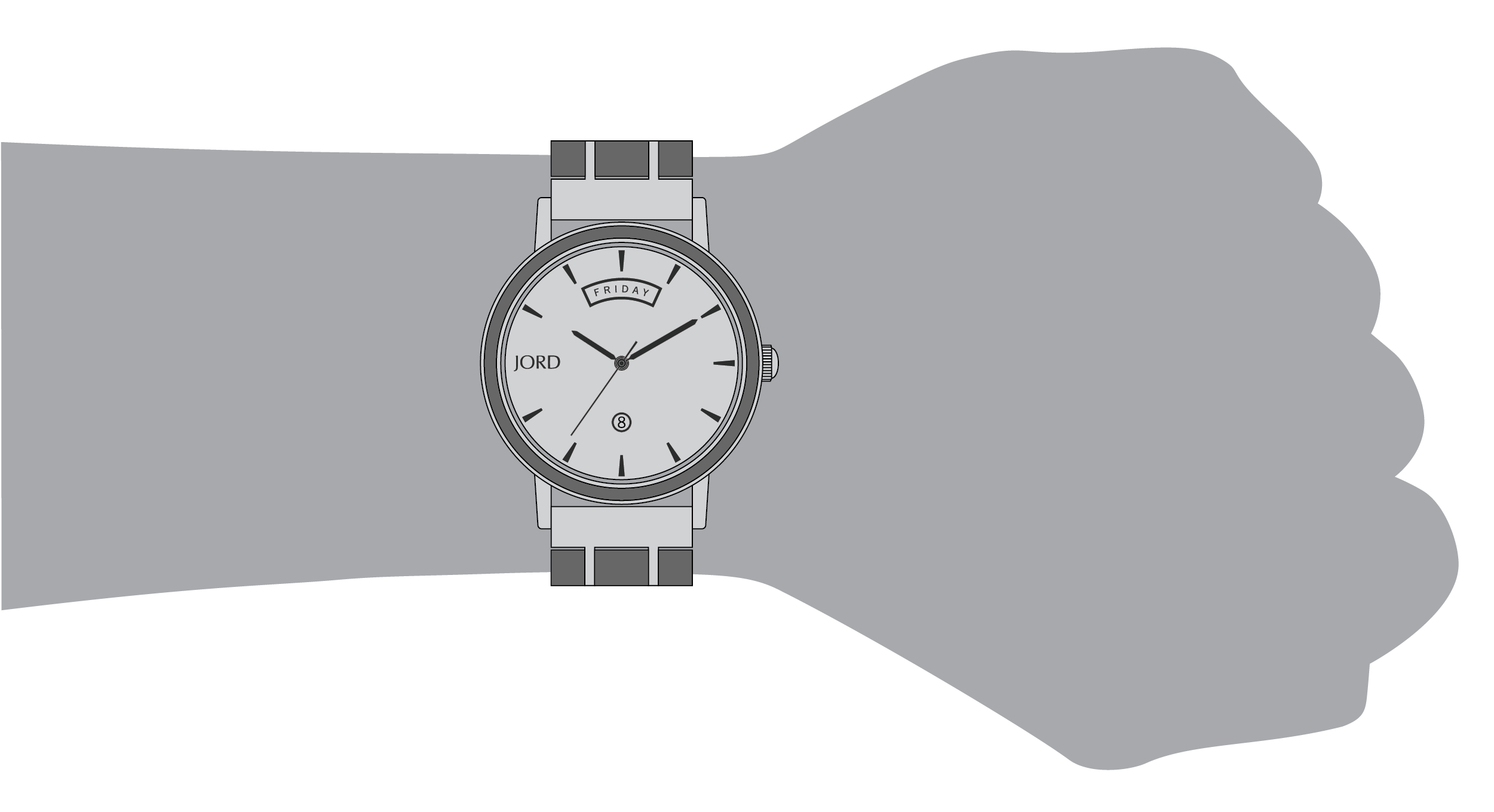 Harper - White Terrazzo & Kosso Wrist Sizing Reference